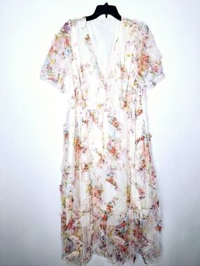 Shein Curve"The Lady Whistledown" Plus-size, Bridgeinton inspired maxi dress.